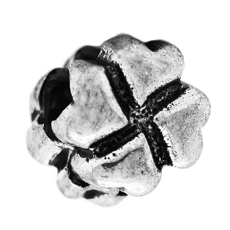 clover 1 шт. цвет серебристый, золотой цветок розы любви Клевер клипсы фиксаторы уход за кожей лица маска с очаровательной бусинкой Подходит европейской Пандоре обаятельные очаровательные женские браслеты - Цвет: clover
