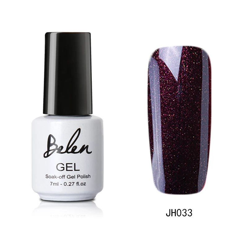 JH033 Belen, 7 мл, винно-красная серия, 36 цветов, Гель-лак для ногтей, замачиваемый, долговечный, профессиональный, УФ, светодиодный лак для ногтей, Гель-лак, базовый топ - Цвет: JH033