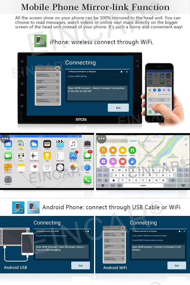 Двойной 2 DIN Android 6.0 стерео плеер GPS навигатор Авторадио головного устройства для