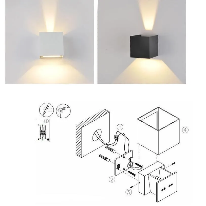 Современная светодиодный енная Светодиодная лампа в виде Куба с регулируемым