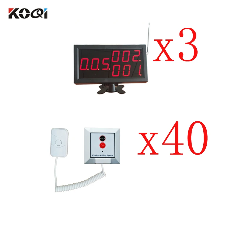 Wireless Nurse Calling System With Ycall Brand 3pcs K-4-C Display With 40pcs Push Call Button