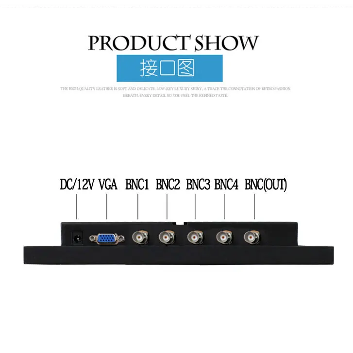 5 дюймовый широкоформатный четырехэкранный HD IPS ЖК монитор VGA BNC1 BNC2 BNC3 BNC4