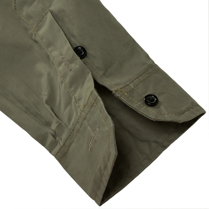 Мужская рубашка в стиле милитари MAGCOMSEN дышащая хлопковая с длинными рукавами