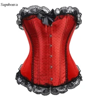 sapubonva corsets and bustiers plus size burlesque dentelle waist trainer overbust corset lace gothic corselet lingerie basque