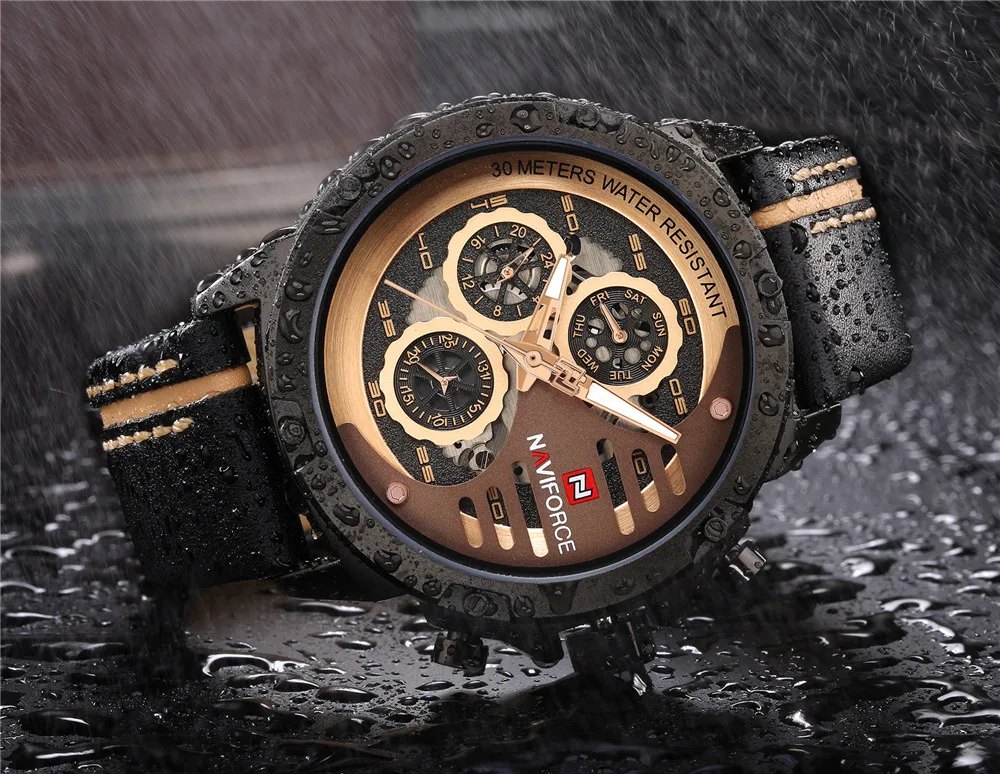 Мужские часы Лидирующий бренд люксовый NAVIFORCE повседневные кварцевые мужские