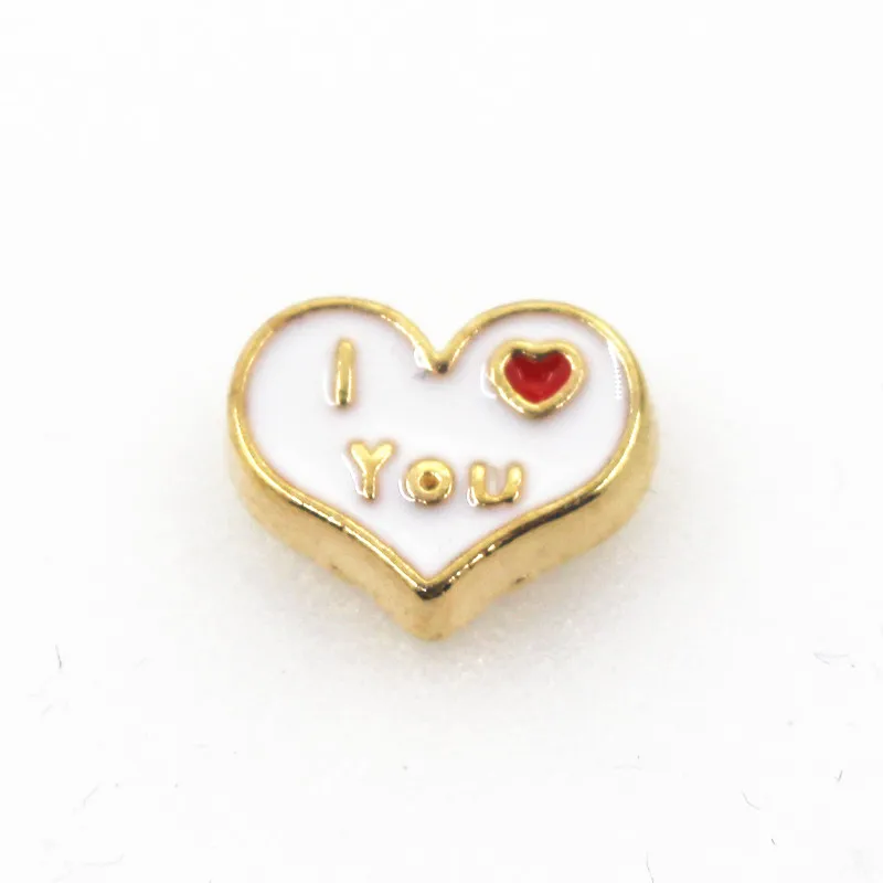 

Hot Selling 30pcs/lot I love You Heart Floating Charms Living Glass Memory Floating Lockets Pendants Charms DIY Jewelry Charm