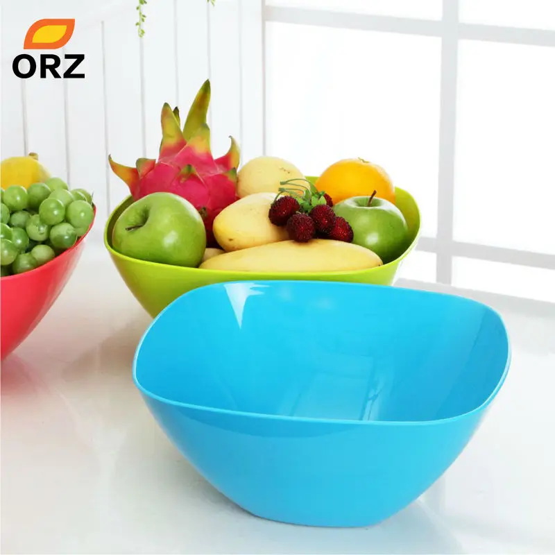 ORZ 3 шт./компл. Европейская квадратная PP пластиковая чаша для фруктов яркая миска
