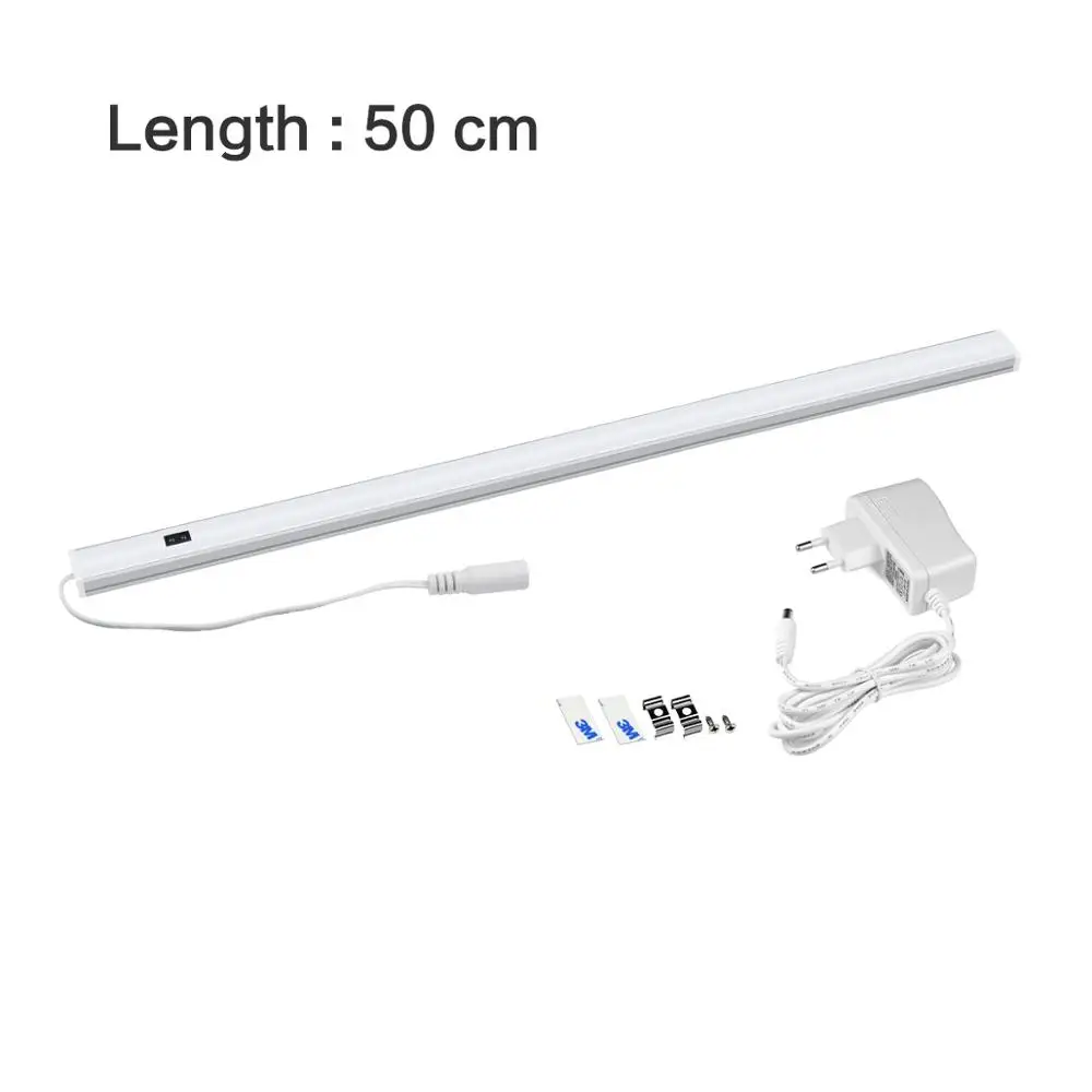 1x50CM With adapter 220 В датчик движения, светодиодный переключатель, настольная лампа, 12 В, датчик развертки рук, светодиодный, настольные лампы, прикроватный светильник, домашний декор, светильник, 30 см, 40 см, 50 см - Цвет абажура: 1x50CM With adapter