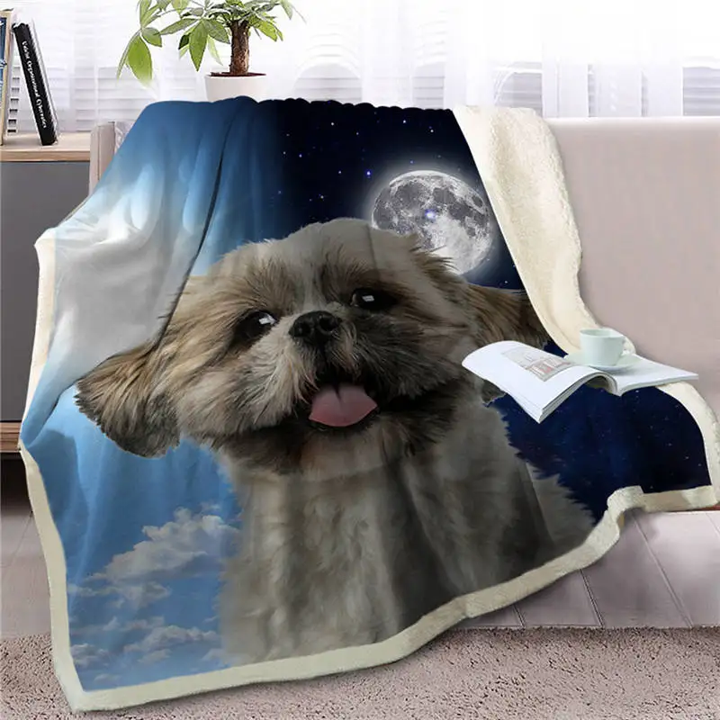 Dog 26 Blesslive одеяло для питомца собаки шерпы на кровать 3D Border Collie Throw Одеяло покрывало для животных день и ночь небо пейзаж чехол для дивана - Цвет: Dog 26