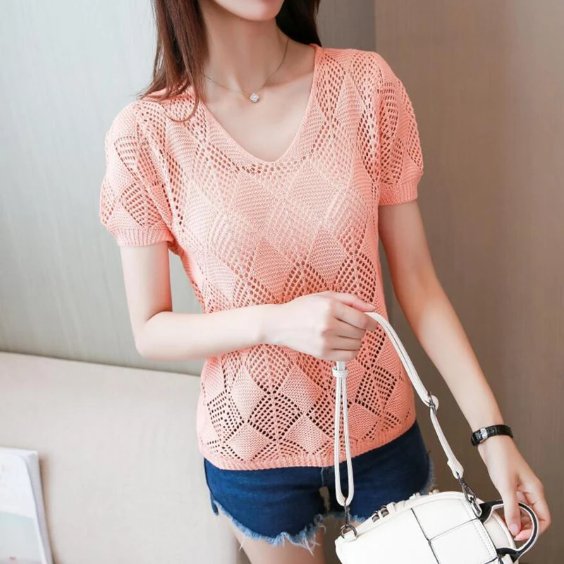 2020 Autumn Winter Women Sweater V Neck Lace Knitted Pullover Female Casual Knitwear Long Sleeve Pull Femme ZY09 | Женская одежда
