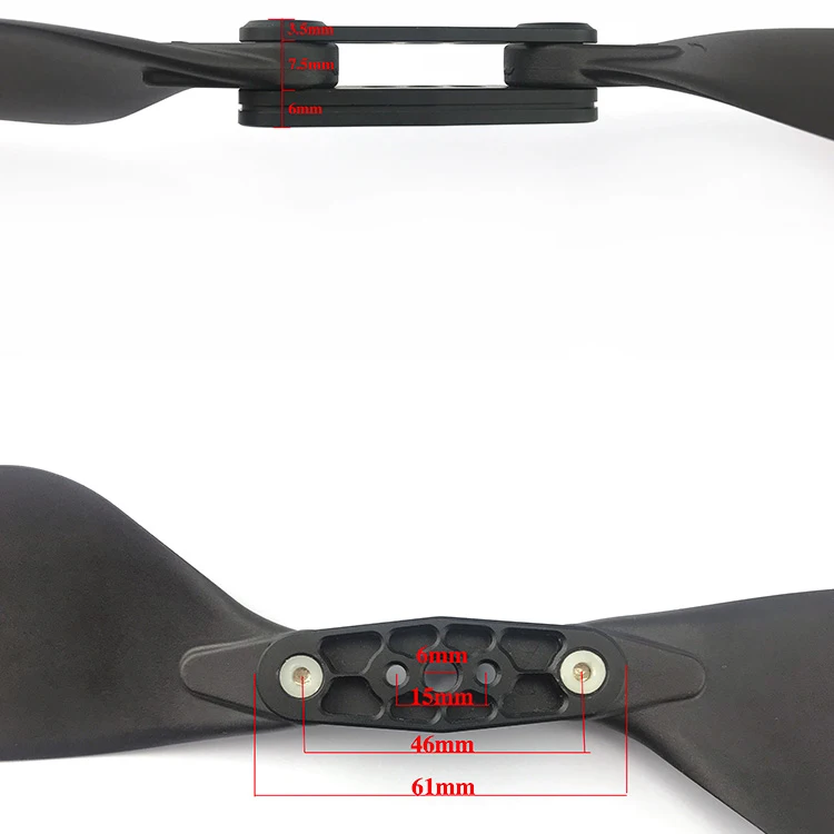 

1Pair Composite Carbon Fiber 2470 Folding Propeller CW CCW Tail Tip Upturn Reduce Noise With Props Adapter/Clip fr Plant UAV DIY