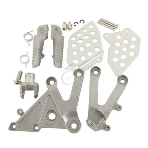 Передняя накладки для ног ездока кронштейны для ног для HONDA CBR 600RR 2003-2006 2004 2005 - Цвет: Silver