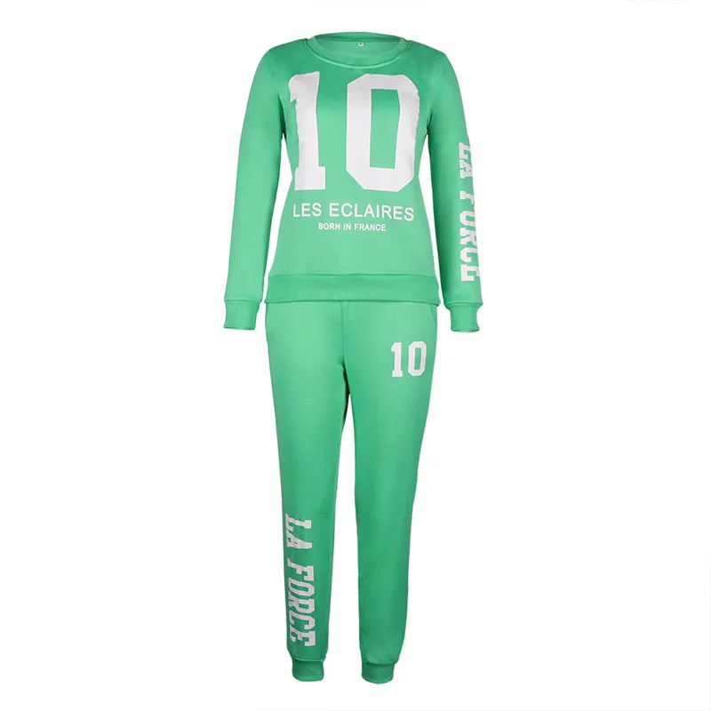 Женский Повседневный Спортивный костюм осень зима круглый вырез с длинными