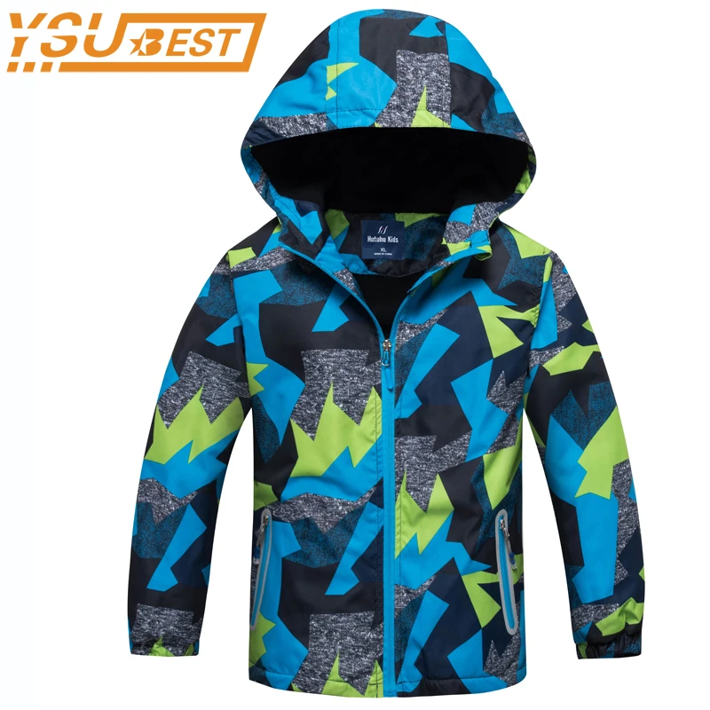 Waterproof Jacket 2019 Spring Autumn Boys Windbreaker Jackets Polar Fleece Coats Kids Outerwear Sport hoodie Clothes Double-Deck | Детская