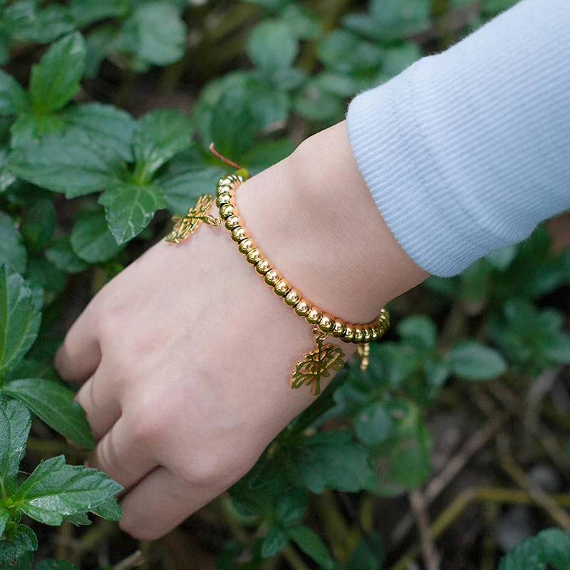 Heyrock Золотой Браслеты Древо желания Pattern Нержавеющая сталь Для женщин и металла