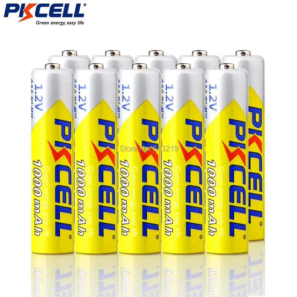 10 шт. PKCELL AAA аккумулятор 1,2 в NIMH aaa аккумуляторная батарея aaa Ni-MH 3A 1000 мАч батарейки ААА аккумуляторная батарея для фонарика