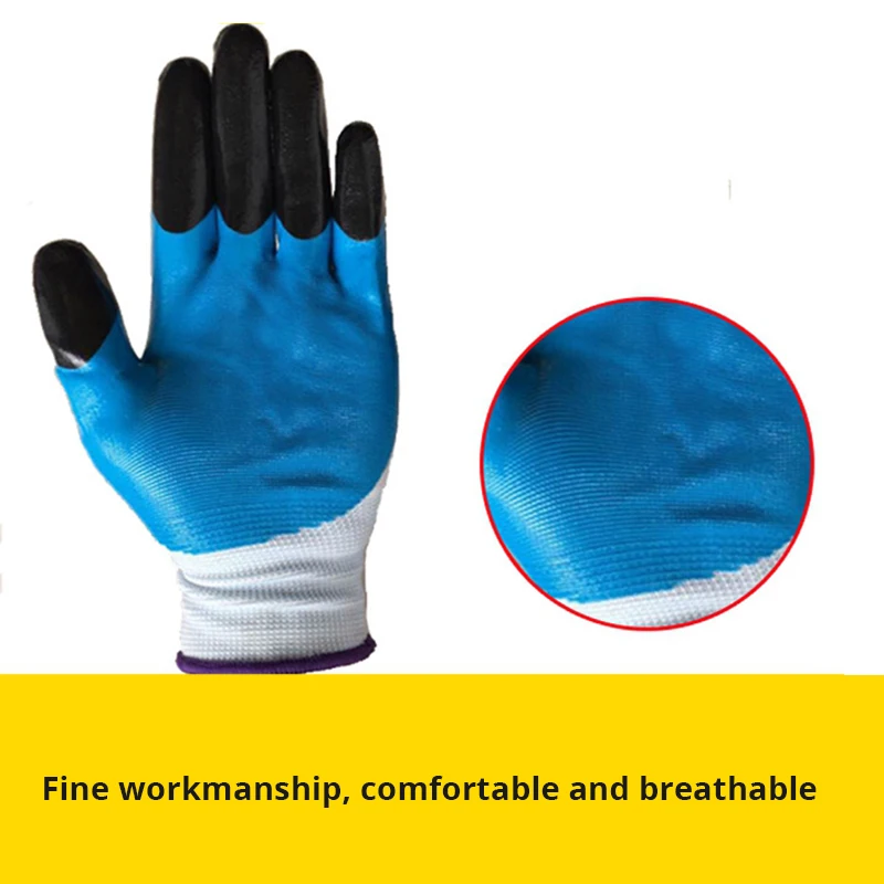 Welder Construction Antistatic Non-slip Wear Mechanics Multi-color safety Work Protection Nylon Gloves Nitrile Sale | Безопасность и