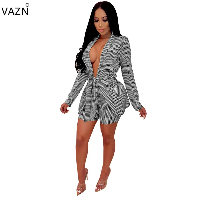 VAZN Осенняя Высококачественная модная женская одежда из 2 предметов клетчатый