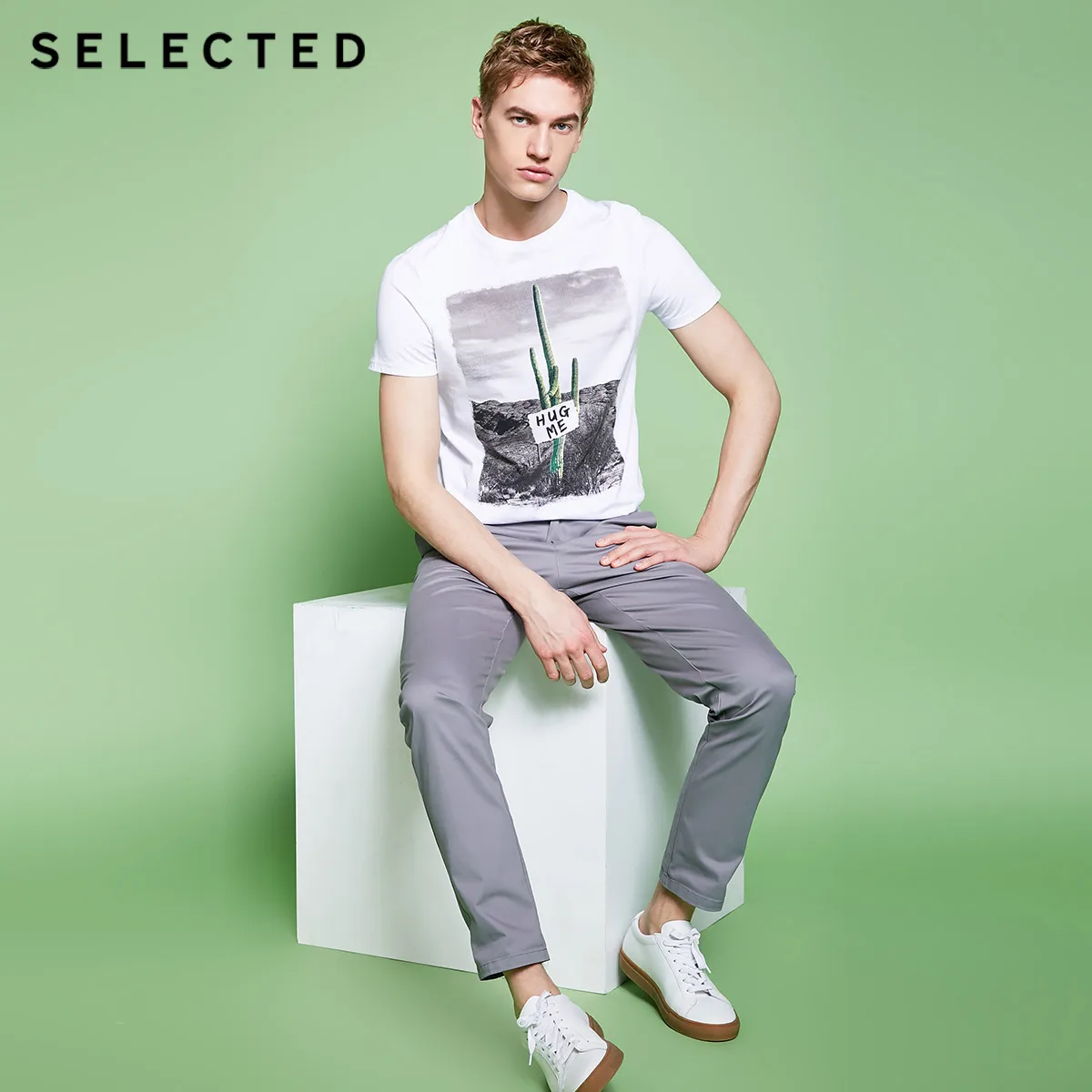 Выбранные лето новая мужская футболка из хлопка однотонный цветной бизнес