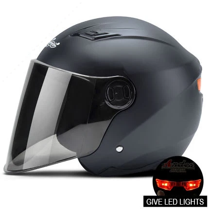 Dumb black with lamp Мотоциклетный шлем Casco Moto 3/4 с открытым лицом шлем Capacete скутер мотоциклетный модульный флип-шлем с объективом светодиодный светильник шлем - Цвет: Dumb black with lamp