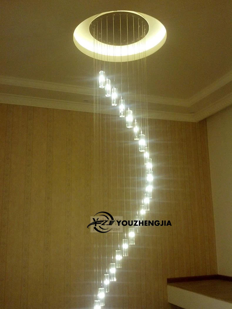 Современная китайская простая светодиодный лла Хрустальная блочная длинная