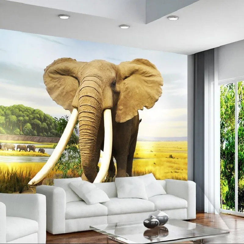 Дропшиппинг обои на заказ настенные 3D высокой четкости слона для спальни