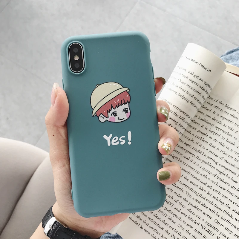 Мультяшные влюбленные для iPhone Xs XR Max Чехол мобильного телефона 6s 7 8 Plus шапка