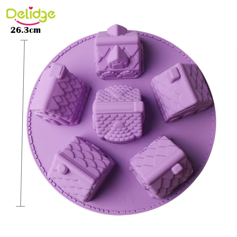 Delidge 1 шт. 6 маленький дом силиконовые формы для торта 3D ручной работы помадка шоколадный кекс форма для выпечки помадной глазури свадебный торт инструменты