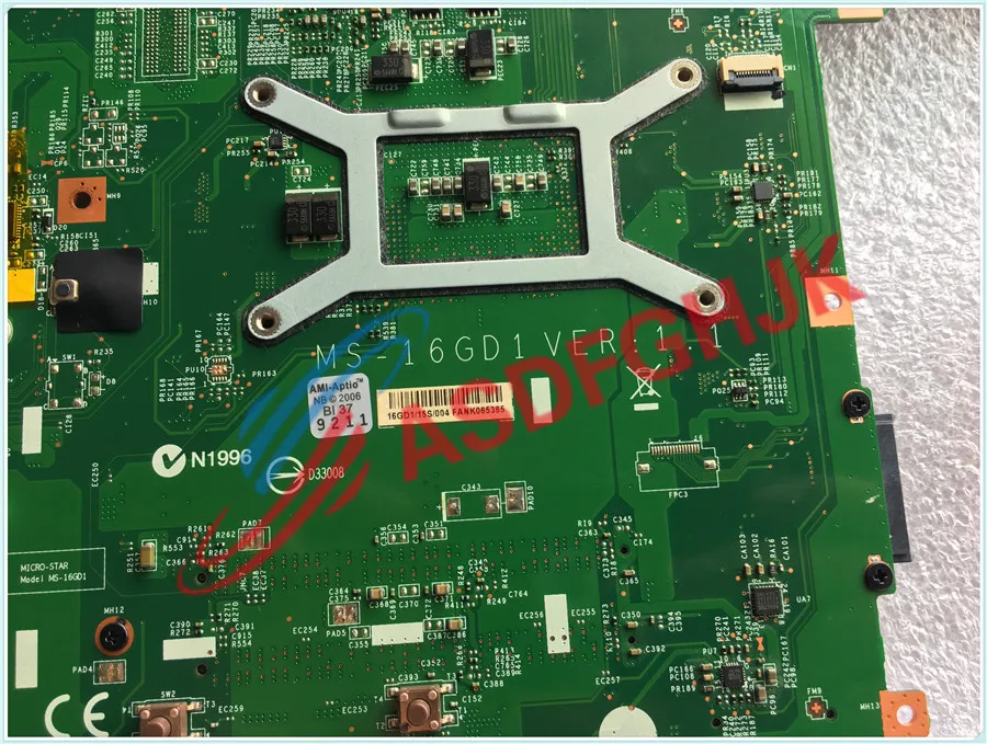 Первоначально для MSI CX61 CR60 Материнская плата ноутбука EDP MS-16GD MS-16GD1 полностью протестирована