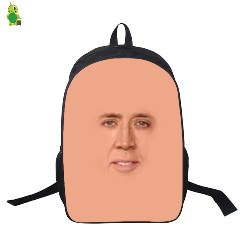 Модный рюкзак Nicolas Cage для лица Mochila, школьные сумки для подростков, девочек, мальчиков, рюкзак для ноутбука, женские и мужские дорожные сумки через плечо