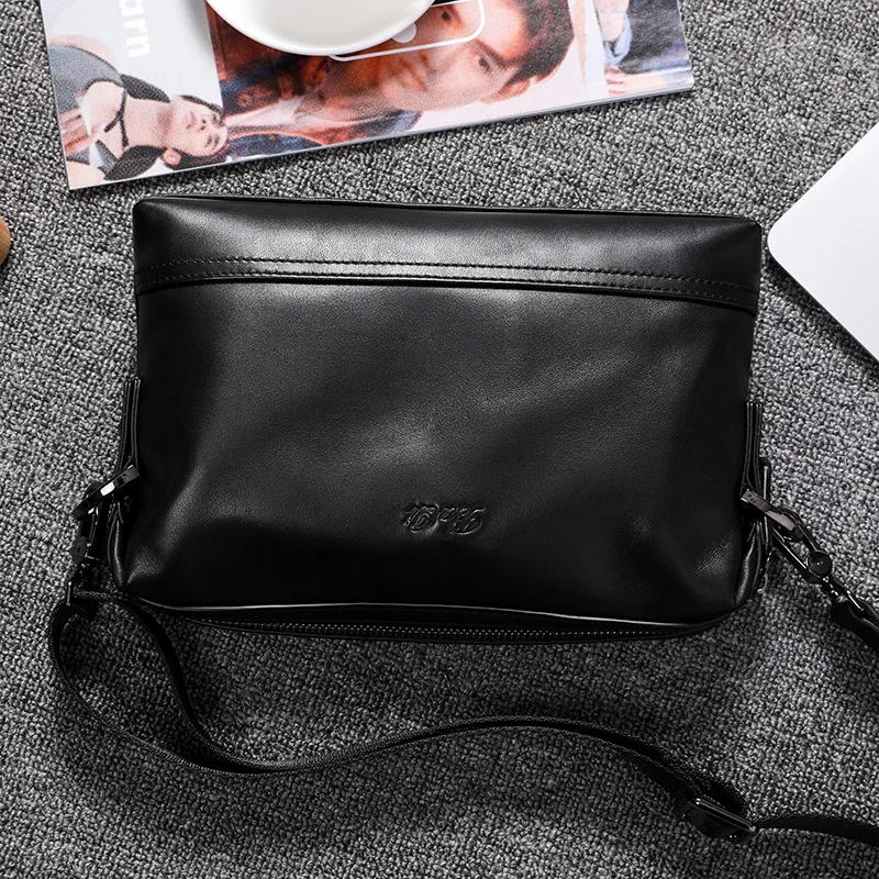 Сумка на одно плечо мужская из мягкой воловьей кожи Модный саквояж большой