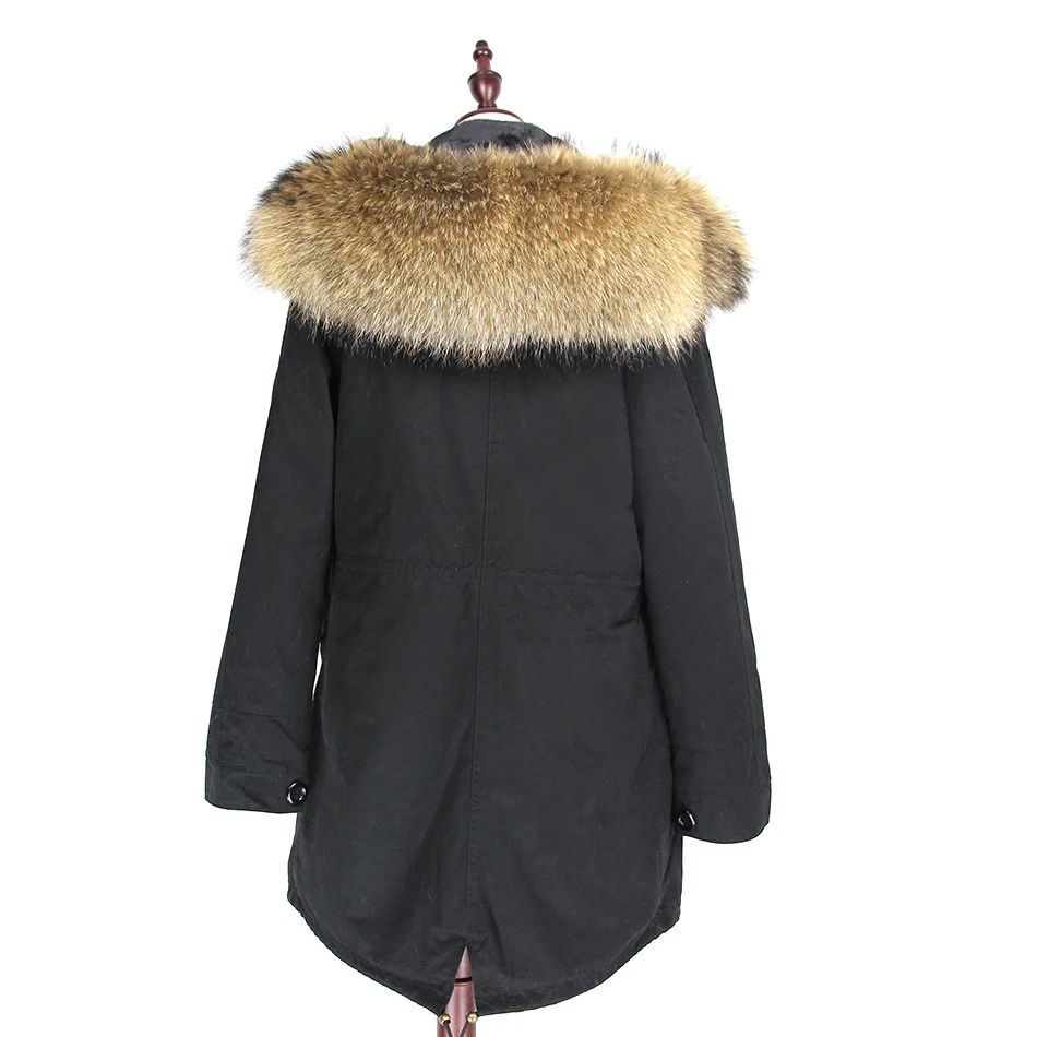 OFTBUY новинка 2019 настоящая меховая парка пальто зимняя куртка для женщин большой