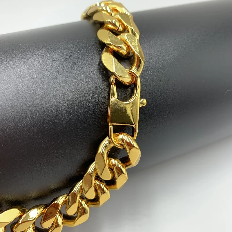 Мужской браслет из нержавеющей стали ювелирное украшение кубинской цепи Майами