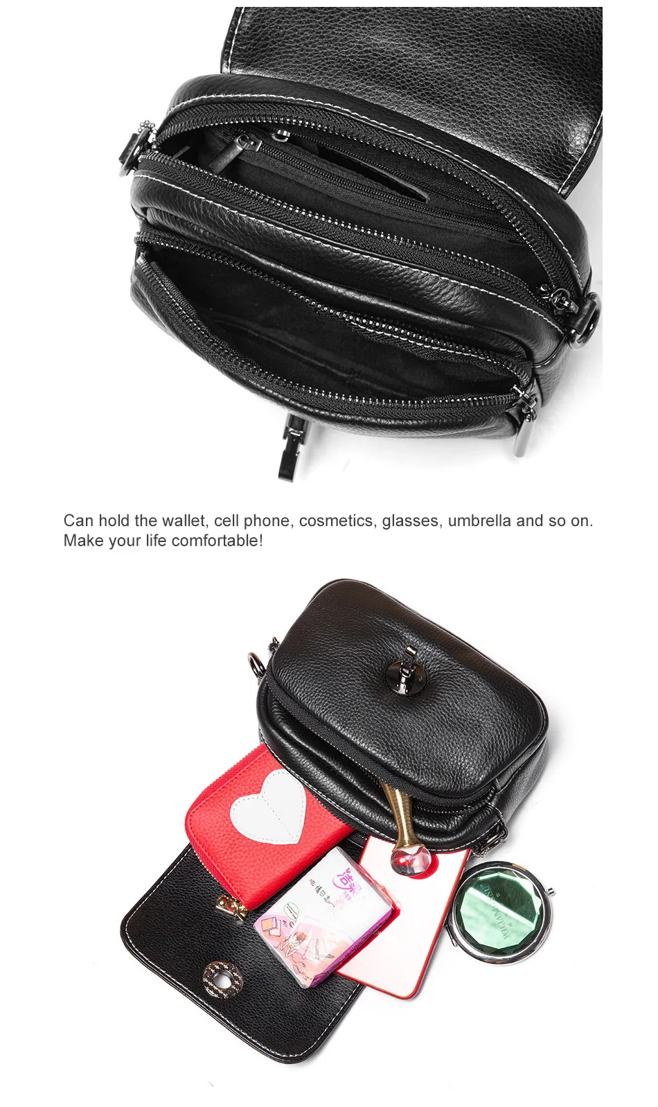 Zency, новая мода, верхний слой, яловая кожа, женская сумка на плечо, узор «крокодиловая кожа», маленькая круглая сумка-мессенджер, белый, черный