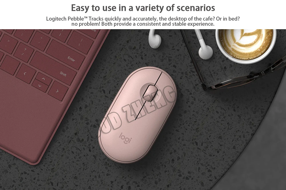 logitech галька Bluetooth Мышь Син энд светильник бесшумные мыши Портативный современный красочный черного/серого/розового цвета