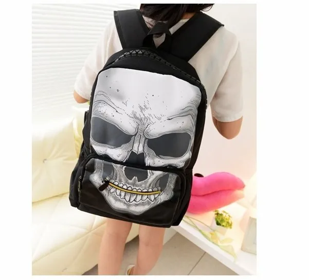 Skull Printing women backpack Neutral 2015 new fashion arrive Fashion Leisure Novelty Backpack casual bags | Багаж и сумки