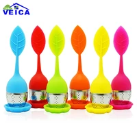 new cute silicone stainless steel leaf tea strainer infusor teaspoon infuser spice filter teteras tea accessories