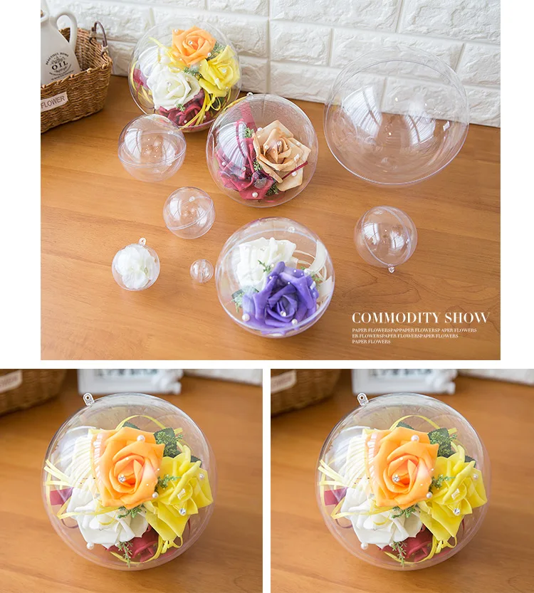 

20pcs 10cm Christmas Tress Decorations Ball Transparent Open Plastic Clear Ornament Christmas Tree Decorations xmas Supplies