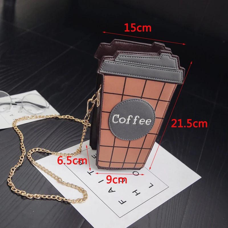 Новинка форма кофейной чашки сумка через плечо цепочка на ремне кошелек