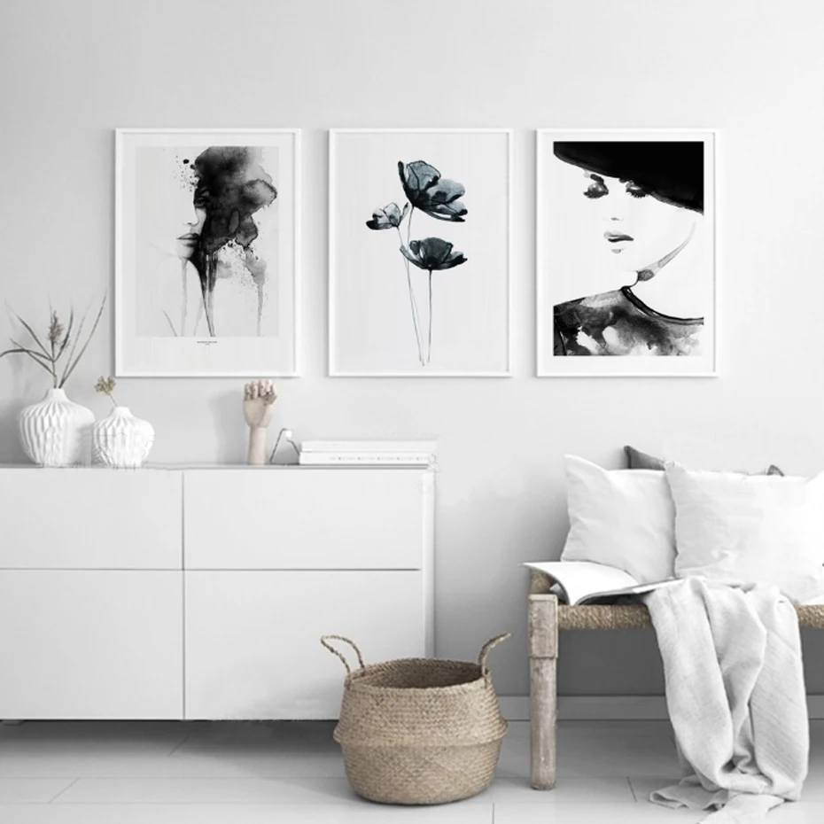Minimalist Abstract Women Nordic Landscape Canvas Paintings Wall Art Pictures Poster Print Living Room Home Decor Drop shipping | Дом и сад
