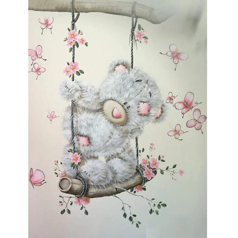 

Full Square 5D DIY Diamond Painting "Cartoon Bear" Embroidery Cross Stitch Diamond Dots Swing Bear Animal 5D Home Decor Gifts