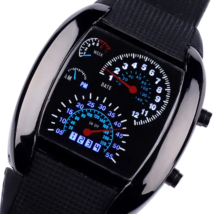 Women Watches 2019 Fashion Aviation Turbo Dial Flash LED Watch Gift Mens Lady Sports Car Meter | Украшения и аксессуары