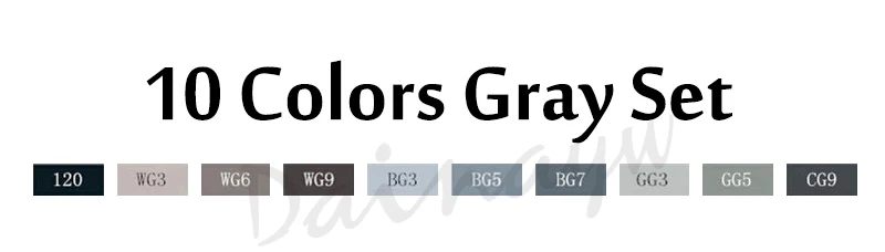10 colors gray set TOUCHNEW эскиз мягкая кисть искусство Маркеры Набор двойной головкой масляной на спиртовой основе маркеры для Манга Рисование анимация дизайн поставки - Цвет: 10 colors gray set