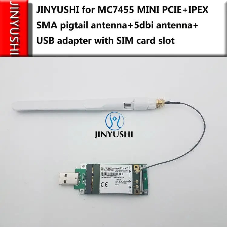 Мини-PCIE + MINI PCIE USB адаптер для Sierra Wireless MC7455 IPEX SMA Пигтейл/провод антенны 5dbi антенна