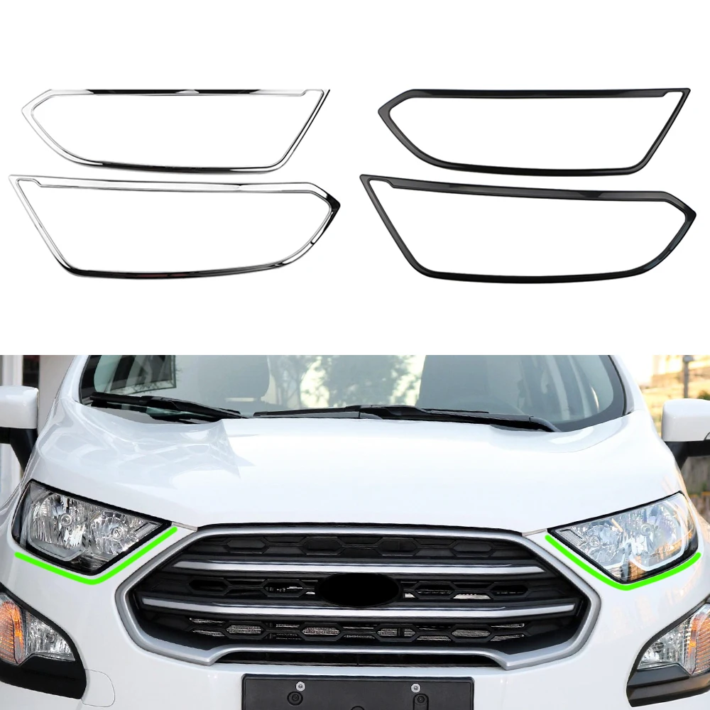 Для Ford New Ecosport аксессуары LHD RHD 2x автомобильный передний головной светильник, крышка, DRL светильник, рамка, наклейка