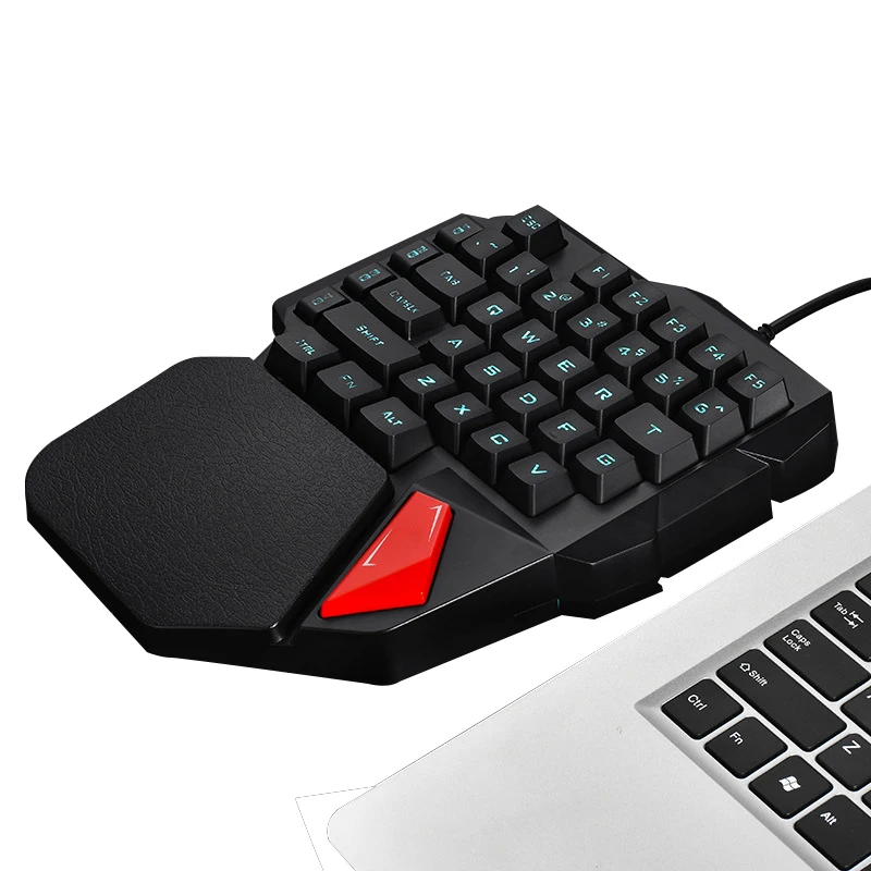 K108 Gaming Keyboard USB Wired 38 keys One/Single Hand Mechanical Feel Mini Keypad RGB Backlit for PUGB Game | Компьютеры и офис