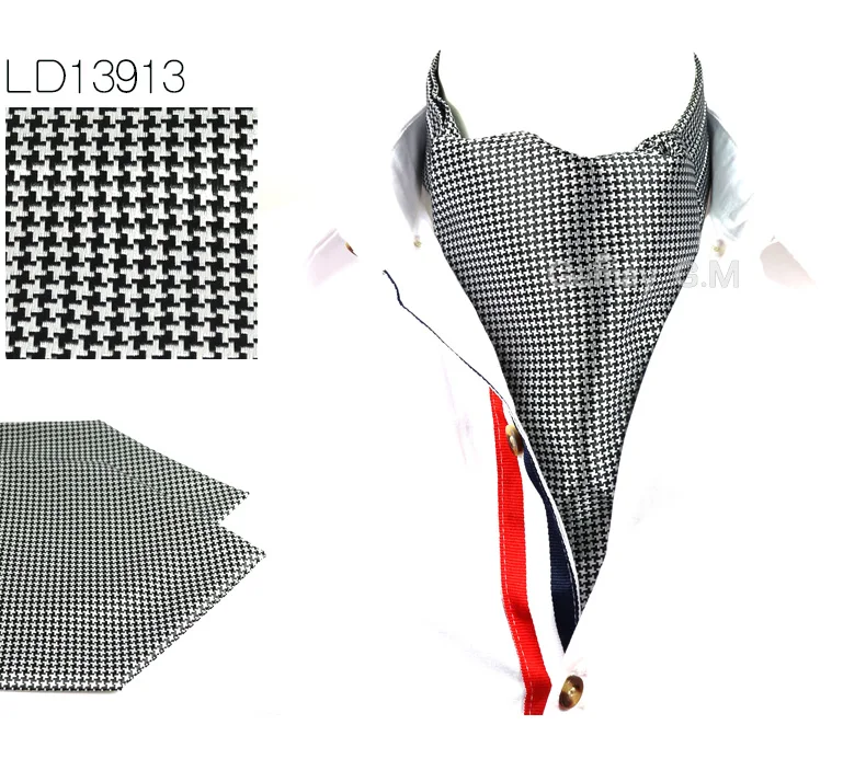Men Vintage Wedding Ties Formal Cravat Ascot Scrunch Self British style Gentleman Polyester Neck Tie Luxury - Цвет: LD13913
