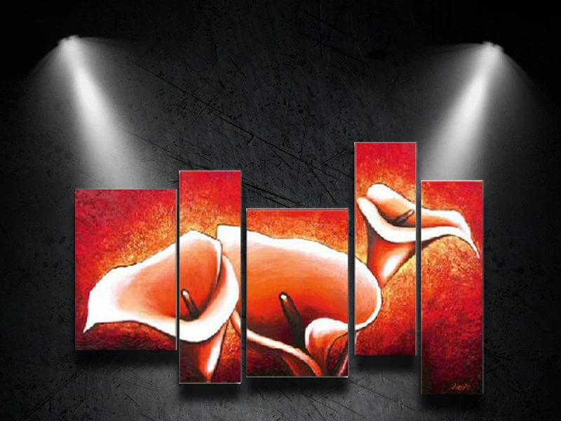 

Home Decoration 5 pcs/set Canvas Art gray Wall Abstract Oil Painting combination oil painting canvas art wall art