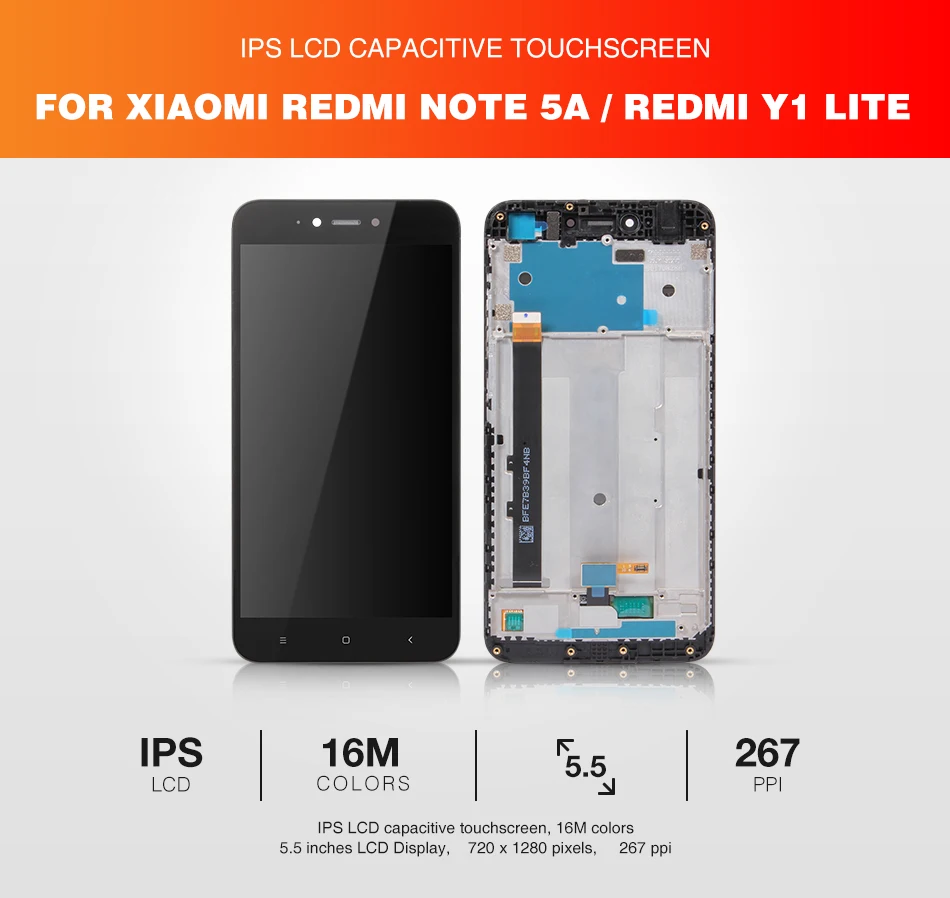 Для Xiaomi Redmi Примечание 5A/Redmi Y1 Lite, ЖК-дисплей, дигитайзер, сенсорный экран в сборе, сенсорная панель, запасные части