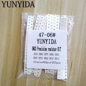 200 шт. 1% SMD резисторы, набор для самостоятельной сборки, 10 valuex20 шт. = 0603 шт. 1R00 R820 R750 R620 R500 R470 R330 R220 R150 R100